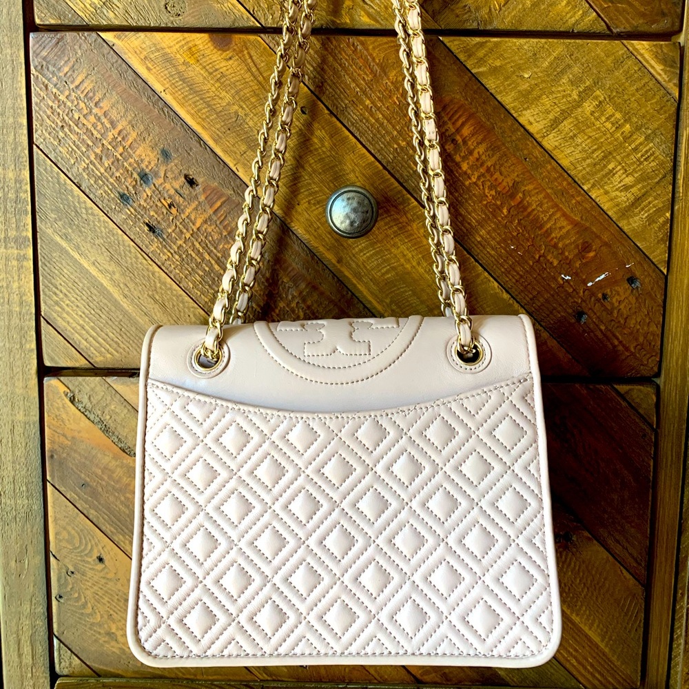 Authentic Tory Burch Blush Fleming Crossbody